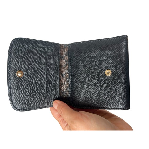 Coach Women Crossgrain Black Wallet F57584 Compact - Picture 5 of 16